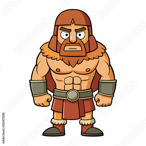 cartoon  illustration of barbarian
