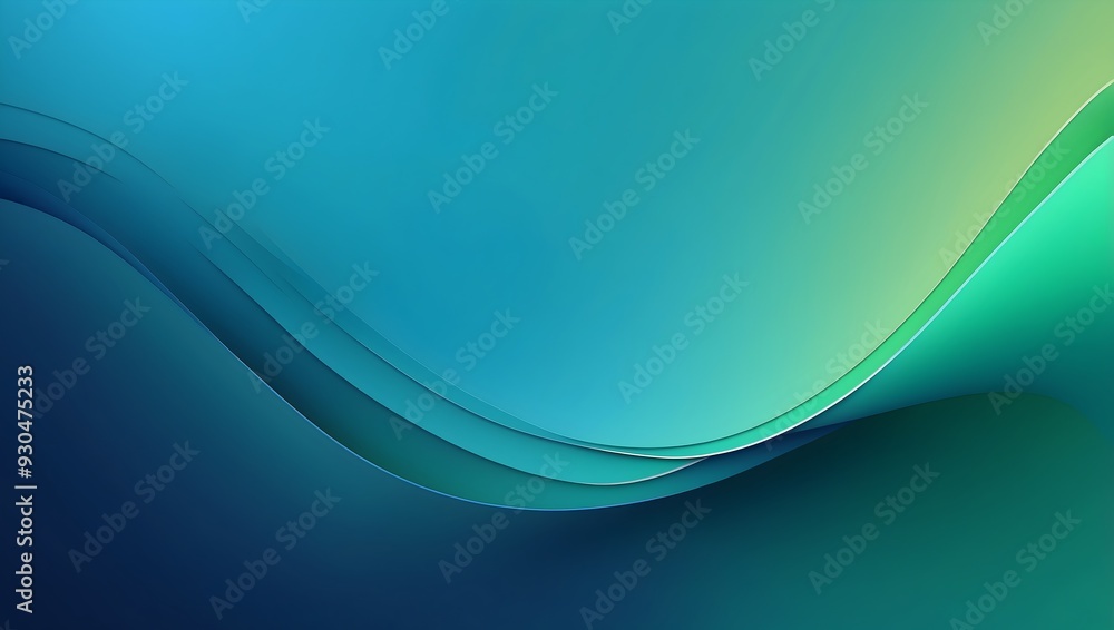Obraz premium Abstrakte Design Vorlage Hintergrund Grafik Präsentation Webseite Flyer Farbig - Farbverlauf von Blau zu grün - Wellen 