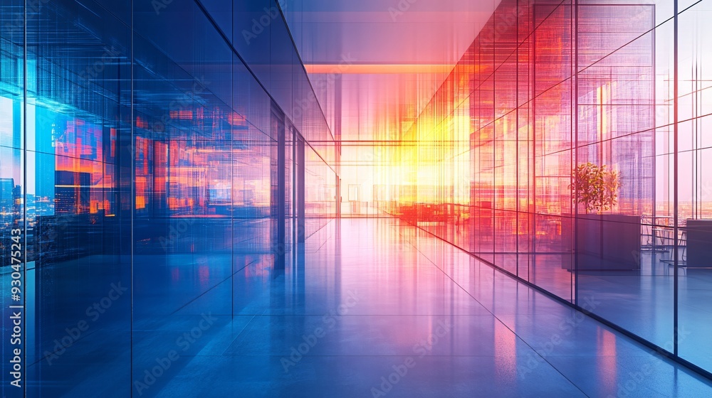 Hallway in the office Embracing Innovation Futuristic Start-up Business Projects in High-Tech Office Space Hallway in the office Embracing Innovation Futuristic Start-up Business Projects in High-Tech Office Space