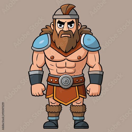 cartoon  illustration of barbarian