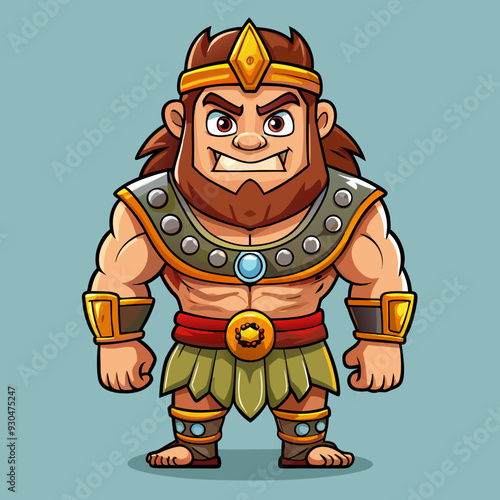 cartoon  illustration of barbarian