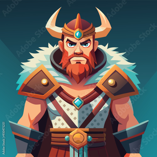 cartoon  illustration of barbarian
