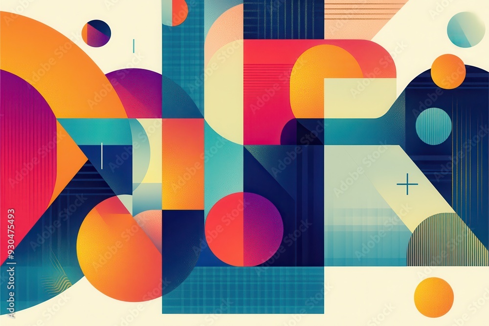 Joyful new year visualization with a modern geometric abstract background in retro aesthetic. Card and banner graphics for calligraphy highlighting lively figures Joyful new year visualization with a modern geometric abstract background in retro aesthetic. Card and banner graphics for calligraphy highlighting lively figures