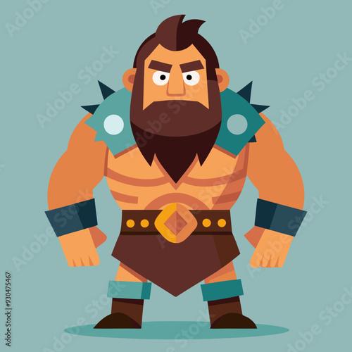 cartoon  illustration of barbarian