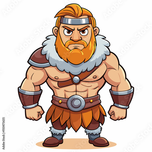 cartoon  illustration of barbarian