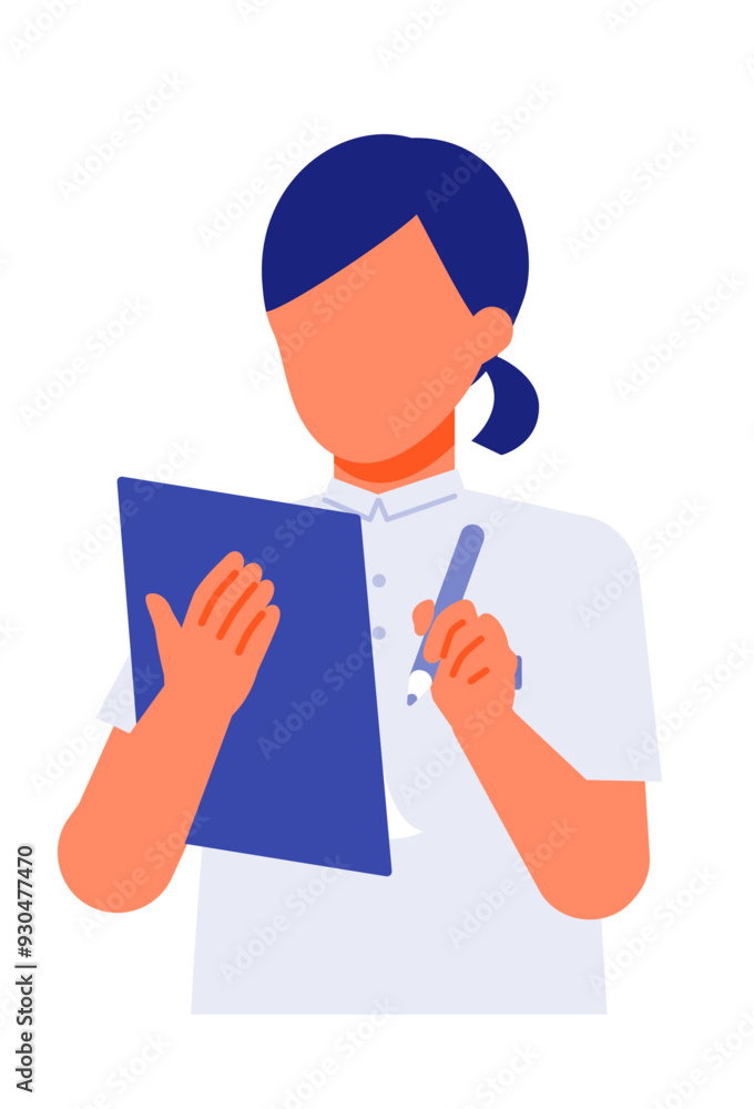 Working Woman. Concept for Problem Solving. Woman cartoon character. People face profiles avatars and icons. Close up image of Woman writing. Working Woman. Concept for Problem Solving. Woman cartoon character. People face profiles avatars and icons. Close up image of Woman writing.