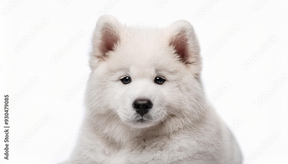 Fototapeta premium 北海道犬の子犬のポートレート（Hokkaido inu puppy portrait on white background） 
