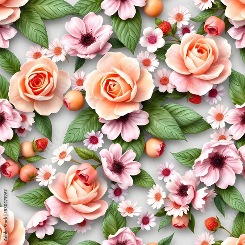 Wallpaper Mural Wallpaper flowers fruits 2 Torontodigital.ca