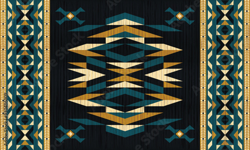 American tribal ethnic native pattern.Traditional Navajo,Aztec,Apache,Southwest and Mexican style fabric pattern.Abstract vector motifs pattern.For fabric,clothing,blanket,carpet,woven,wrap,decoration