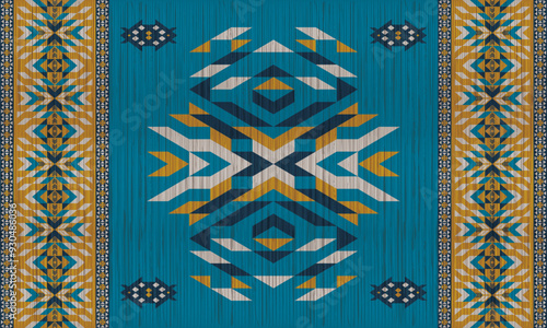 American tribal ethnic native pattern.Traditional Navajo,Aztec,Apache,Southwest and Mexican style fabric pattern.Abstract vector motifs pattern.For fabric,clothing,blanket,carpet,woven,wrap,decoration