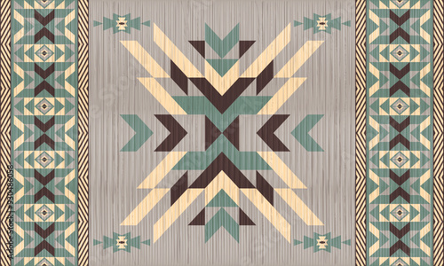 American tribal ethnic native pattern.Traditional Navajo,Aztec,Apache,Southwest and Mexican style fabric pattern.Abstract vector motifs pattern.For fabric,clothing,blanket,carpet,woven,wrap,decoration