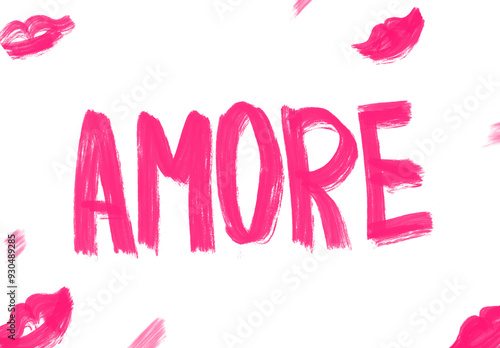 banner amore pink pink brush no background