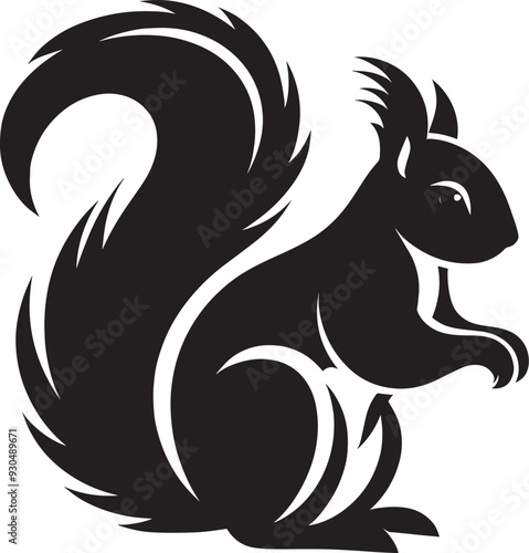 Wallpaper Mural Vector illustration of Squirrel Silhouette isolated on white background Torontodigital.ca