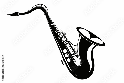 saxophone silhouette vector illustration