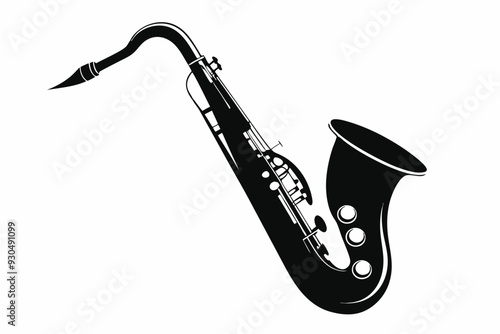 saxophone silhouette vector illustration