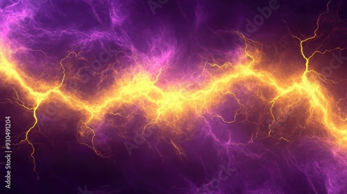 purple and yellow battle lightning background 