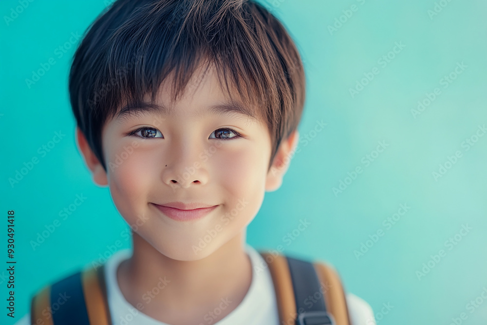 Asian teenage student carrying school bag on white background, student happy back to school Asian teenage student carrying school bag on white background, student happy back to school