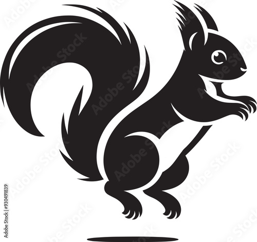 Wallpaper Mural Vector illustration of Squirrel Silhouette isolated on white background Torontodigital.ca