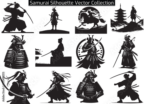 Samurai Silhouette Vector Illustration