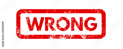 Wrong red rubber stamp - vector illustration