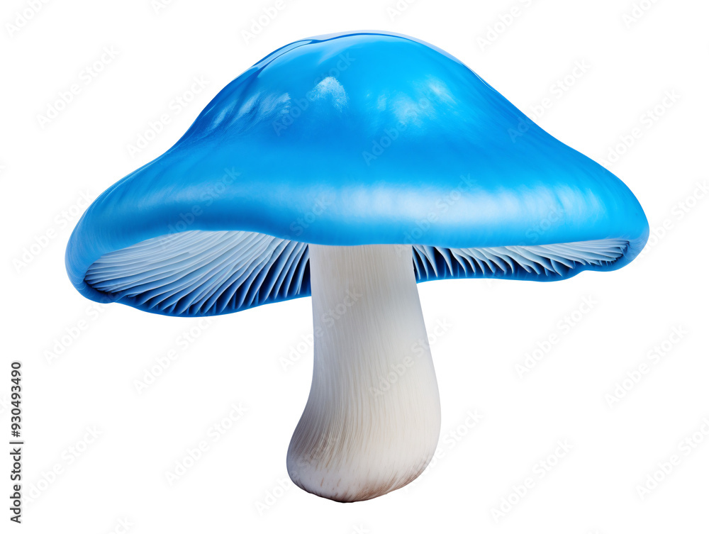 a blue mushroom with a white stem a blue mushroom with a white stem