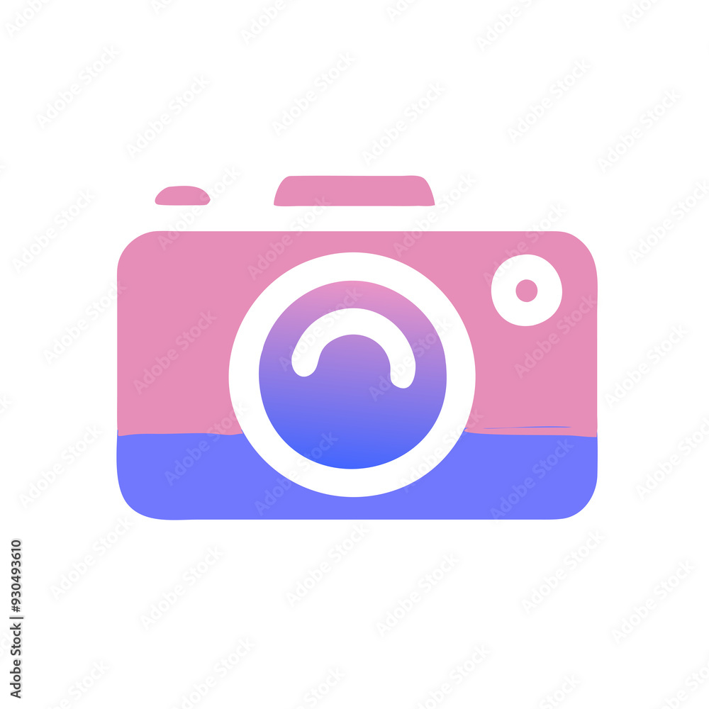 A minimalist illustration of acamera features a large central lens A minimalist illustration of acamera features a large central lens