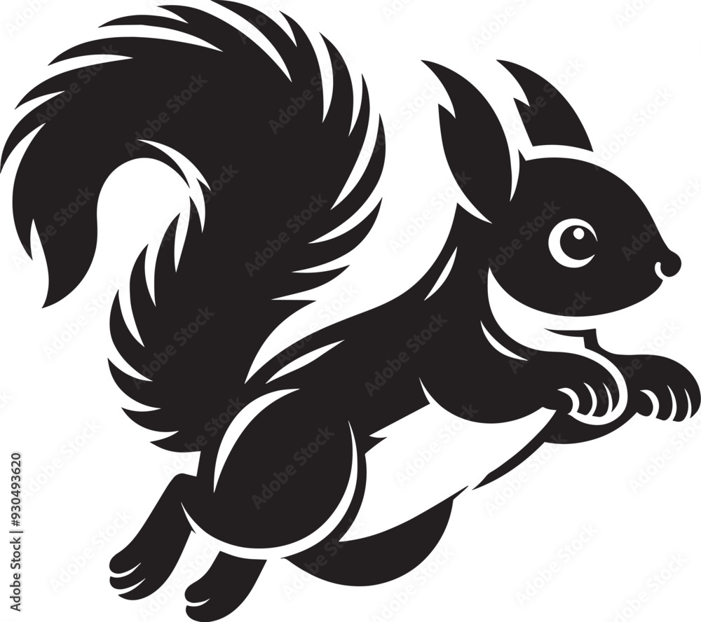 Vector illustration of Squirrel Silhouette isolated on white background Vector illustration of Squirrel Silhouette isolated on white background