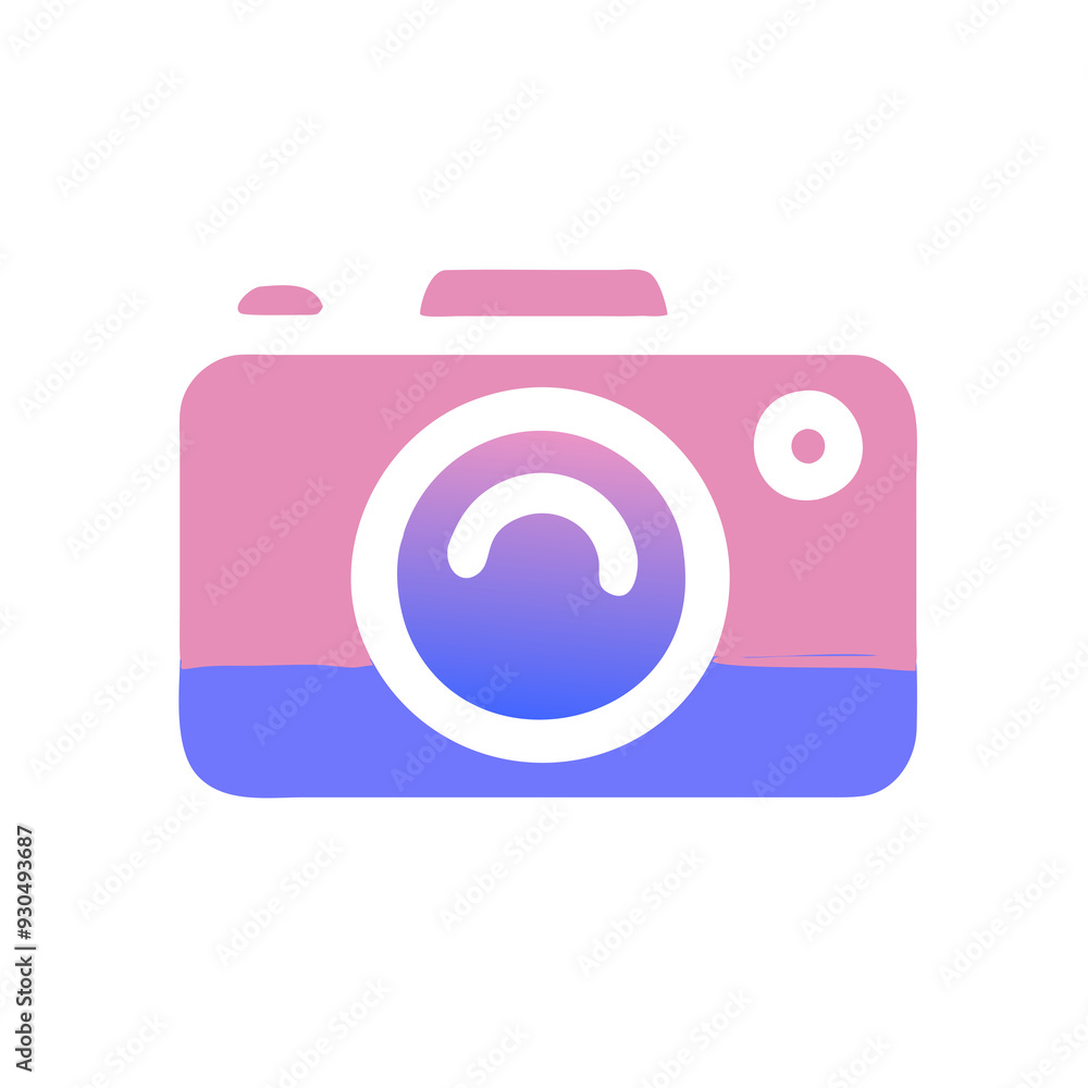 A minimalist illustration of acamera features a large central lens A minimalist illustration of acamera features a large central lens