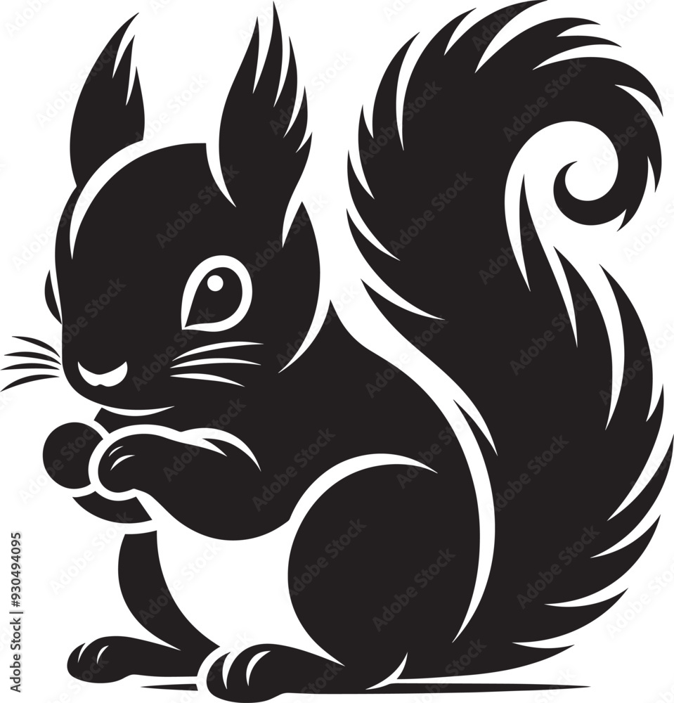 Vector illustration of Squirrel Silhouette isolated on white background Vector illustration of Squirrel Silhouette isolated on white background