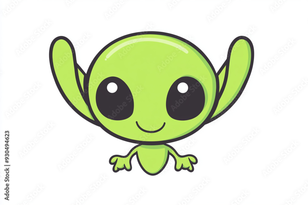 Stylized logo of a baby cute alien Stylized logo of a baby cute alien