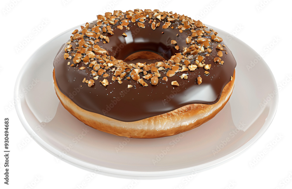 A donut with sprinkles on white A donut with sprinkles on white