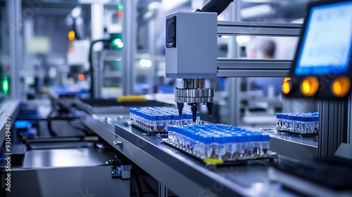 Advanced laboratory automation with precision robotics and automated workflows for efficient sample handling and processing.
