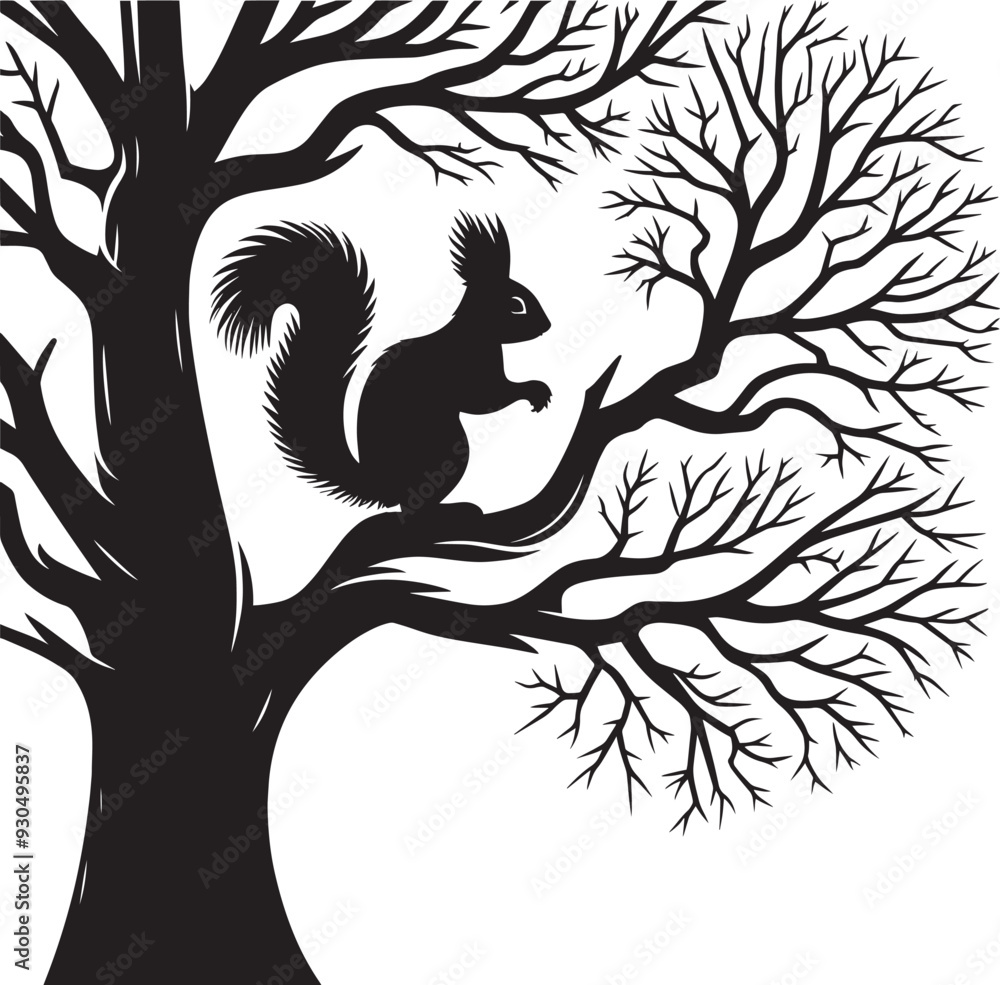 Vector illustration of Squirrel Silhouette isolated on white background Vector illustration of Squirrel Silhouette isolated on white background