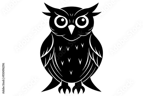 The learned owl vector art illustration