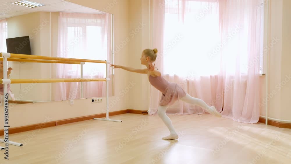 Engaging in Ballet Practice within the Studio Environment alongside a Dedicated Young Dancer Engaging in Ballet Practice within the Studio Environment alongside a Dedicated Young Dancer