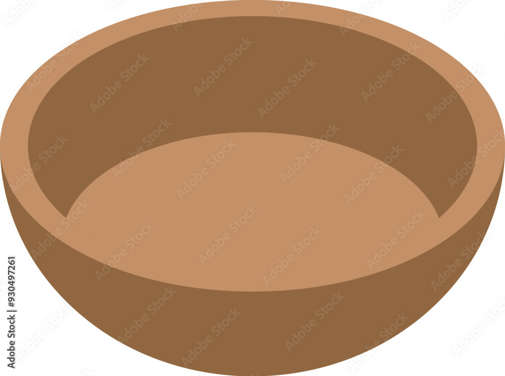 Empty wooden bowl standing on a white background Empty wooden bowl standing on a white background
