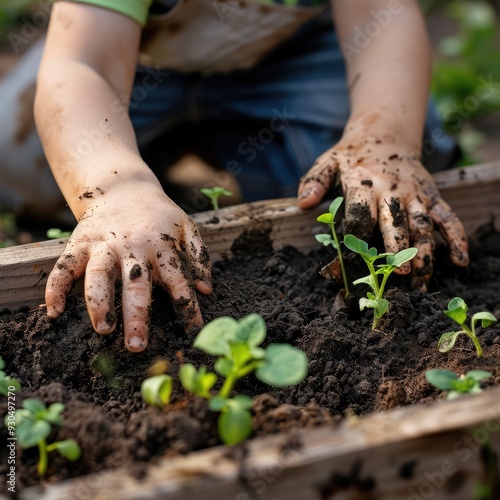 Boy_has_dirty_hands_after_gardening._Taking_care