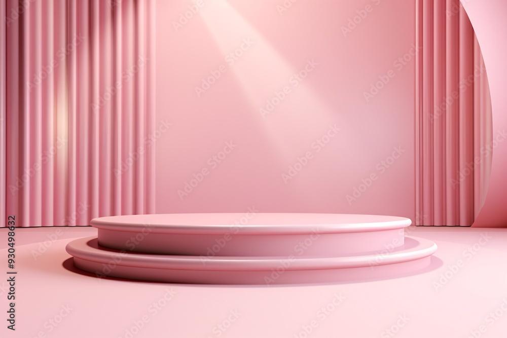 Pink 3D Podium Background, Pink Podium Background, 3D Podium Background, Podium Background for Products Display, Geometric Platform Stage Pedestal, AI Generative Pink 3D Podium Background, Pink Podium Background, 3D Podium Background, Podium Background for Products Display, Geometric Platform Stage Pedestal, AI Generative