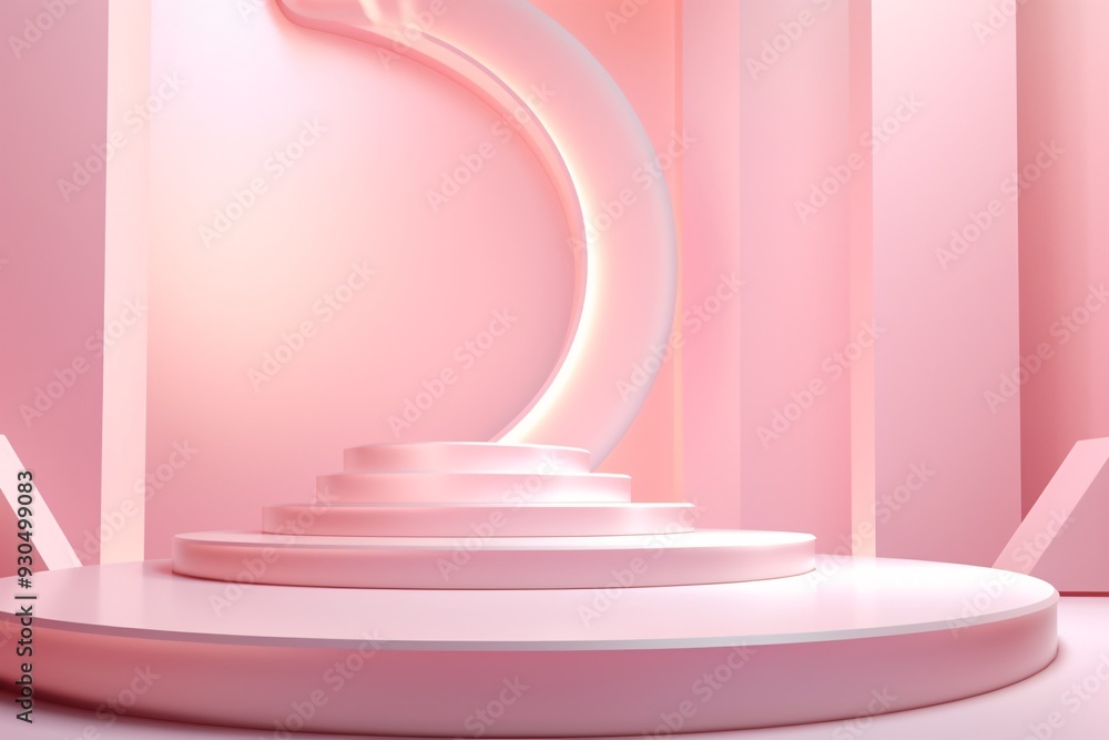Pink 3D Podium Background, Pink Podium Background, 3D Podium Background, Podium Background for Products Display, Geometric Platform Stage Pedestal, AI Generative Pink 3D Podium Background, Pink Podium Background, 3D Podium Background, Podium Background for Products Display, Geometric Platform Stage Pedestal, AI Generative