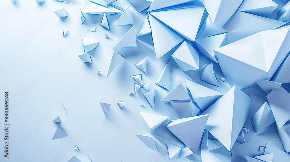 Fototapeta premium Abstract 3D blue triangles background
