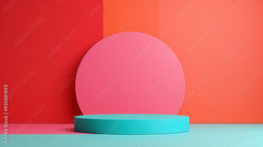 Modern podium with a vibrant 3D backdrop, featuring a sleek flat design, ideal for presentations, events, or digital displays, showcasing innovation and creativity. Modern podium with a vibrant 3D backdrop, featuring a sleek flat design, ideal for presentations, events, or digital displays, showcasing innovation and creativity.