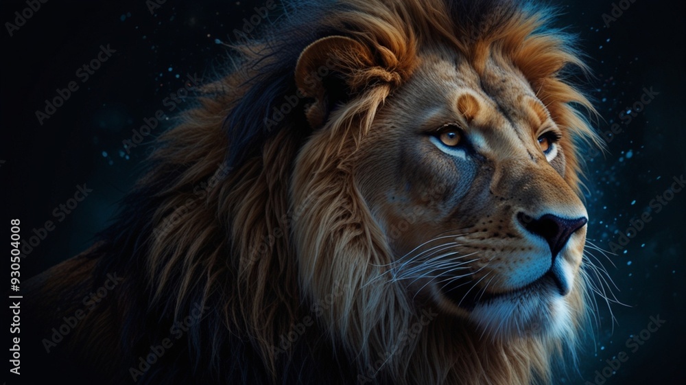 Naklejka premium male lion portrait