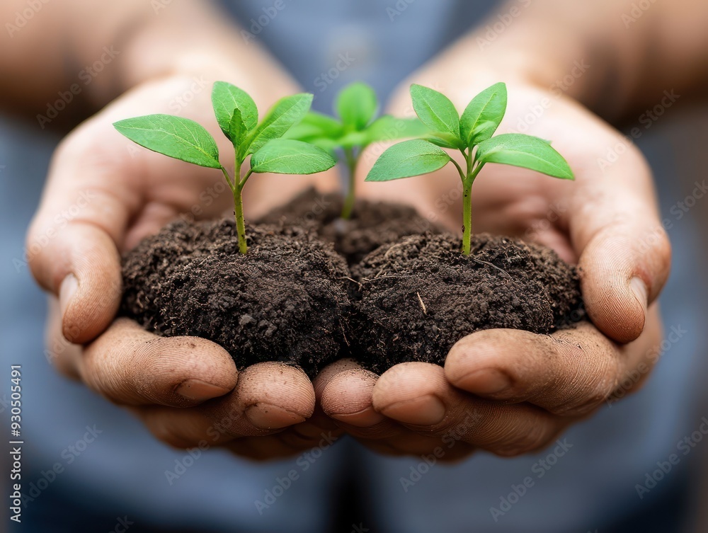 young plant in hands young plant in hands