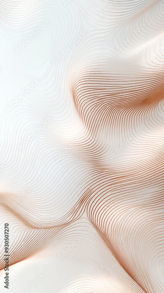 Abstract white and copper waves background flowing in 3d Abstract white and copper waves background flowing in 3d
