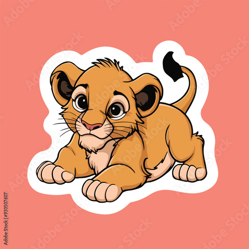 A Lion Cub Sticker 