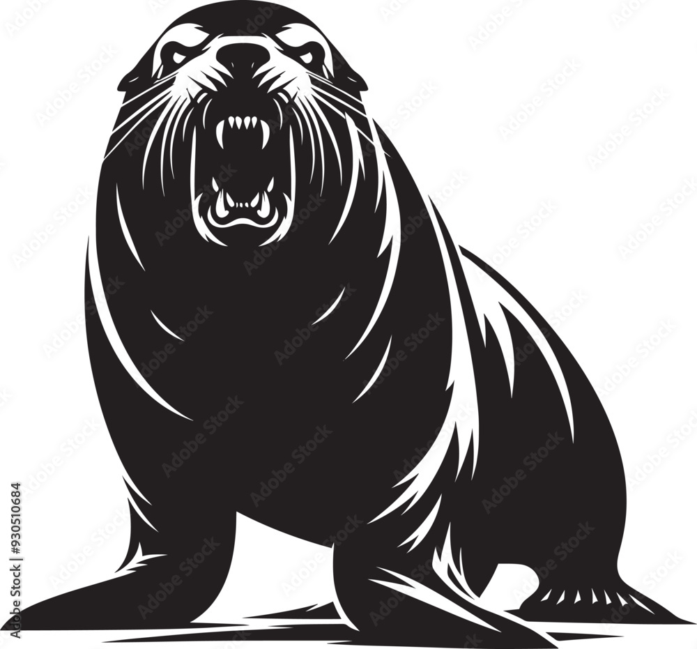 Vector illustration of Sea Lion Silhouette isolated on white background Vector illustration of Sea Lion Silhouette isolated on white background