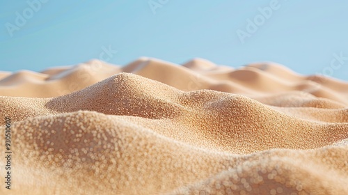 Dunes and sand in desert landscape. Abstract background. Illustration for cover, card, postcard, interior design, screen, poster, brochure or presentation. photo