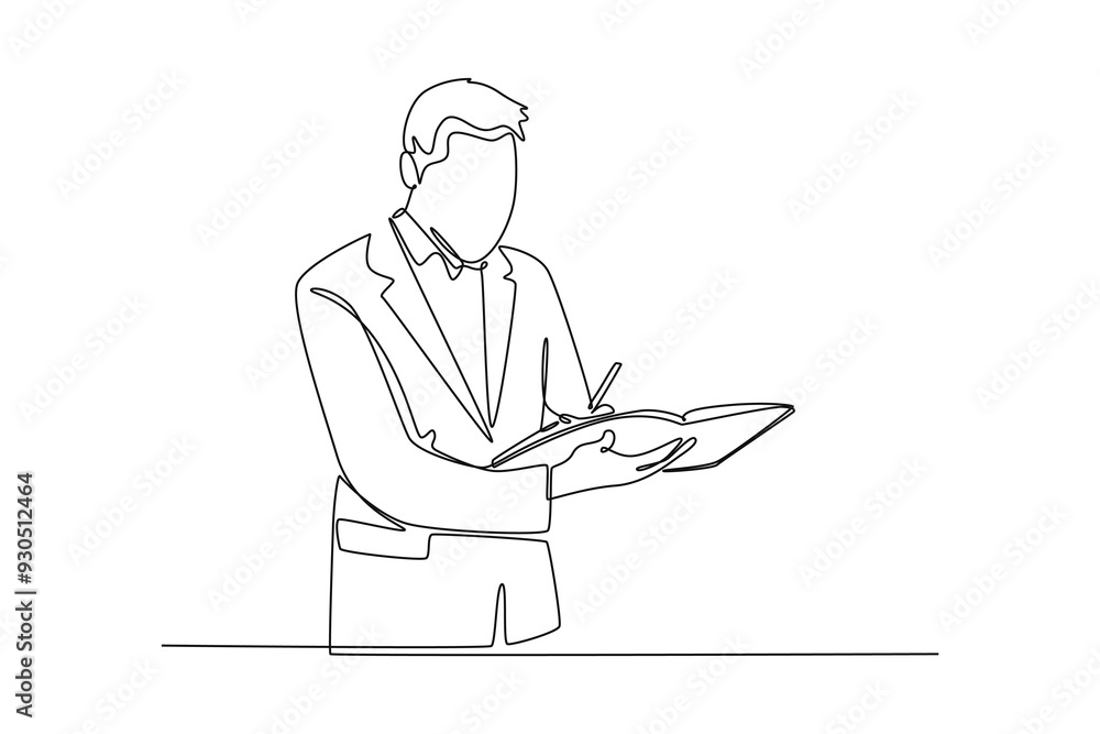 Budget planning concept. Single line draw design vector graphic illustration. Budget planning concept. Single line draw design vector graphic illustration.