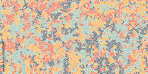 Turing pattern. Reaction-diffusion model. Chemical bases of morphogenesis. Natural patterns, stripes and spots. Monochrome texture. Most trendy cool modern abstract vector background.