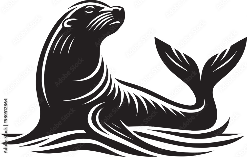 Vector illustration of Sea Lion Silhouette isolated on white background Vector illustration of Sea Lion Silhouette isolated on white background